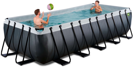 EXIT Black Leather Pool 540x250x122cm Med Filterpump - Svart på