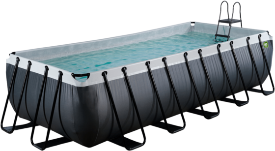 EXIT Black Leather Pool 540x250x122cm Med Sandfilterpump - Svart på