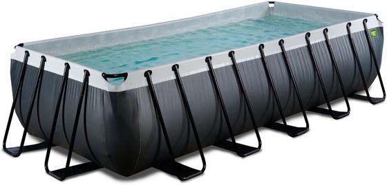 EXIT Black Leather Pool 540x250x122cm Med Sandfilterpump - Svart på