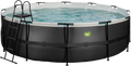 EXIT Black Leather Pool Ø488x122cm Med Sandfilterpump - Svart på