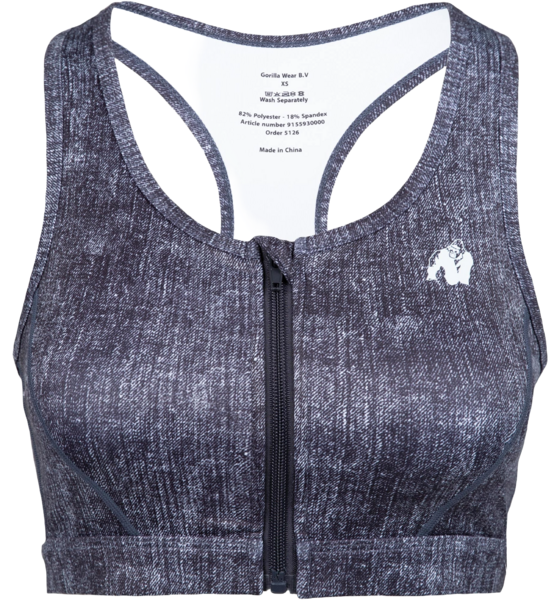 GORILLA WEAR Camilla Zip-front Sports Bra på