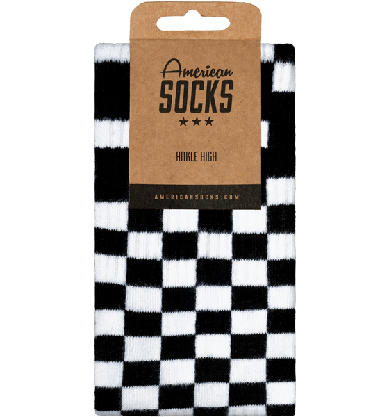 AMERICAN SOCKS Checkerboard B/w - Ankle High på