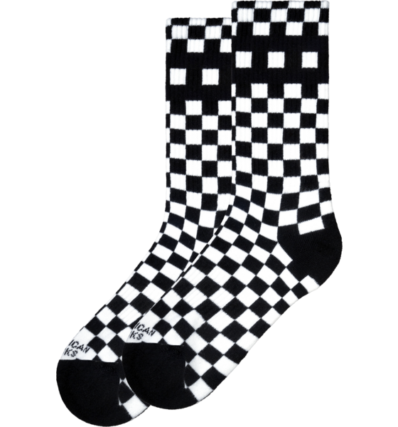 AMERICAN SOCKS Checkerboard B/w - Mid High på
