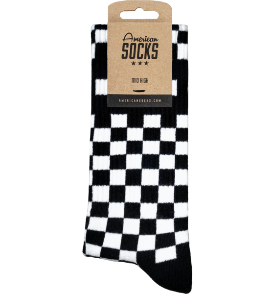 AMERICAN SOCKS Checkerboard B/w - Mid High på