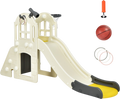 NORTHIX Children's Slide Climbing Slide With Basketball Hoop Ball Ring Toss And Telescope 189.5 X 83 X 98 Cm på