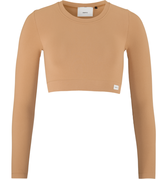 CRAFT Collective Rib Cropped Ls Top W på