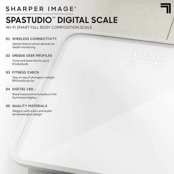 SHARPER IMAGE Digital Badrumsvåg Led på