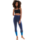 WELLICIOUS Easy Colour Block Leggings - Deep Night Blue/shoreline Blue på