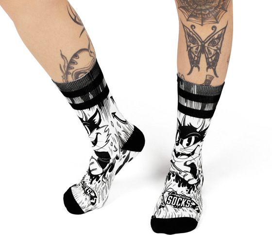 AMERICAN SOCKS Evil Cat - Mid High på