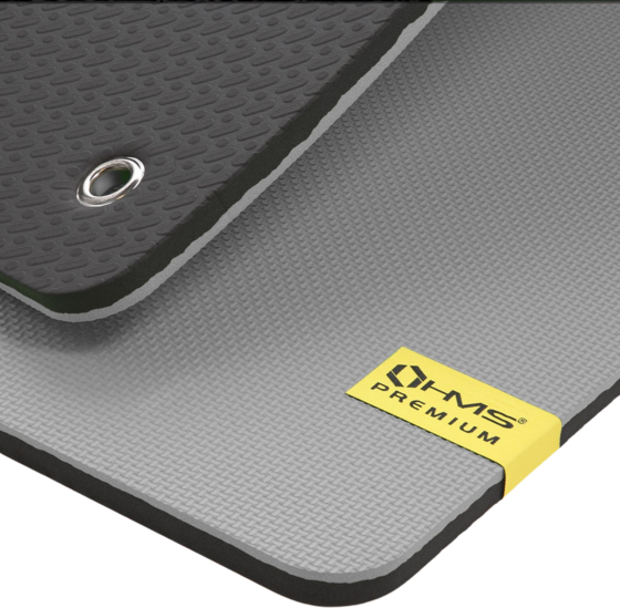 NORTHIX Fitness Mat, Grey-black, 140x60cm, Eva, 15mm Thick på
