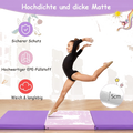 NORTHIX Foldable Soft Floor Mat With 2 Handles Non-slip Gymnastics Mat 180 X 60 X 5 Cm Purple + Pink på