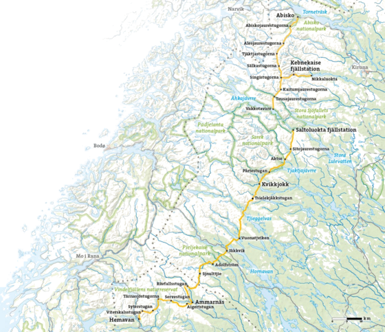 CALAZO Friluftsatlas Kungsleden 1:50 000 på