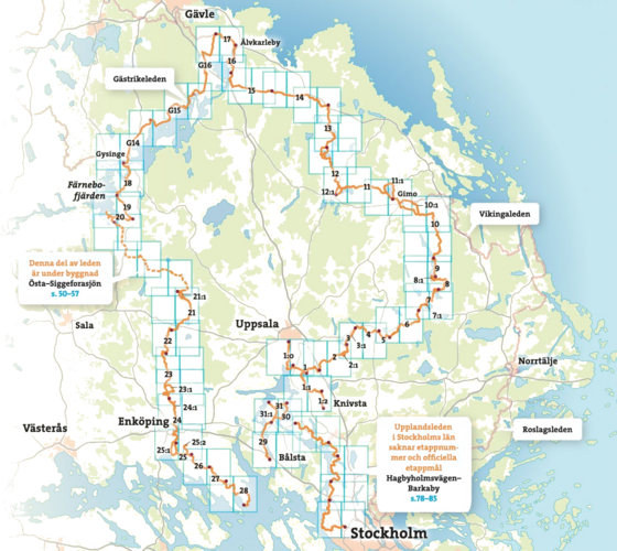 CALAZO Friluftsatlas Upplandsleden 1:50.000 på