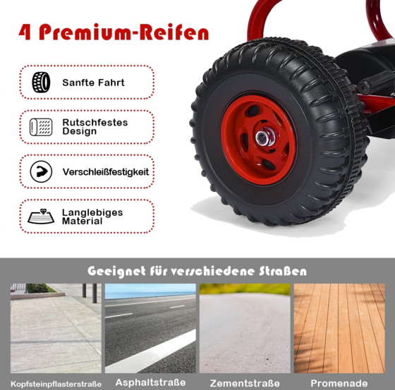 B2X Go-kart With Adjustable Seat And Handbrake, Pedal Car With A Load Capacity Of Up To 30 Kg, Pedal Go på