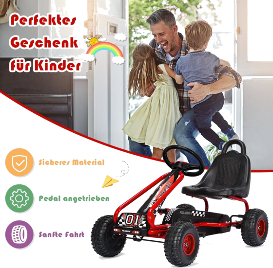 B2X Go-kart With Adjustable Seat And Handbrake, Pedal Car With A Load Capacity Of Up To 30 Kg, Pedal Go på