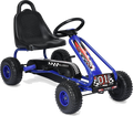 NORTHIX Gokart Go Cart With Handbrake Pedal Car 30kg Pedal Vehicle Pedal Vehicle 3-6 Years Blue på