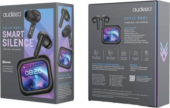 AUDEEO Hörlurar In-ear Tws Anc Enc Screen Prism på