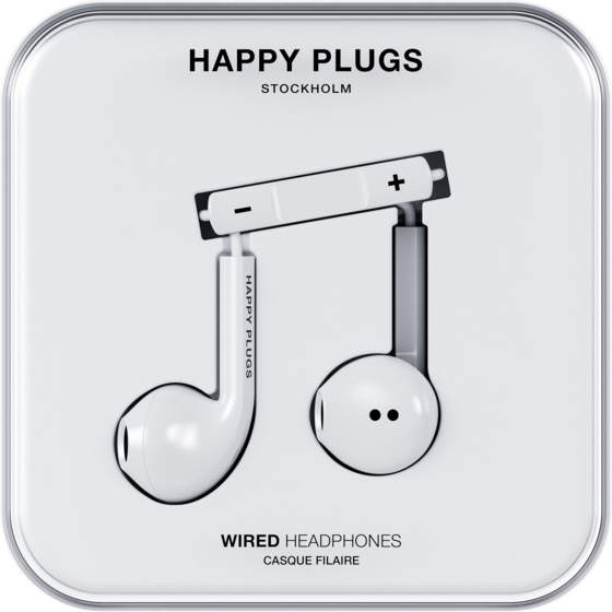 HAPPY PLUGS Happy Plugs Headphone Wired In-ear Usb-c White på