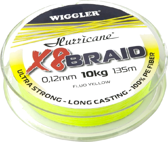 HURRICANE Hurricane X8 Braid Fluo Yellow 0,18mm 16,3kg 135m på