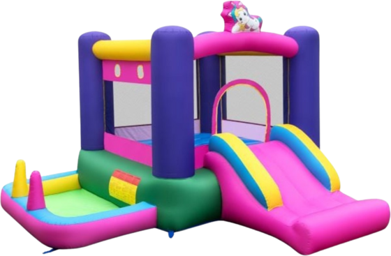 NORTHIX Inflatable Bounce House With Slide, Splash Pool, Basketball Hoop på