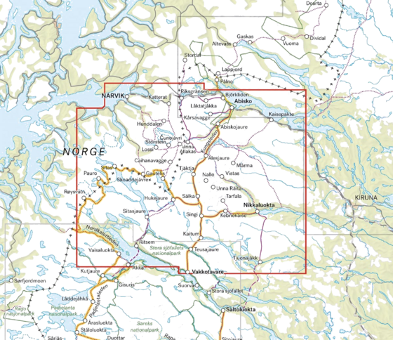 CALAZO Kebnekaisefjällen Narvik 1:100 000 på