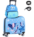 NORTHIX Kids 2-piece Ride-on Carry-on Luggage Set, Blue på