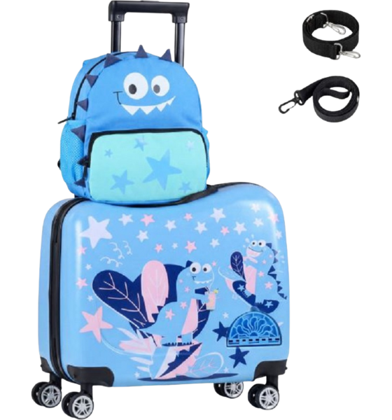 NORTHIX Kids 2-piece Ride-on Carry-on Luggage Set, Blue på