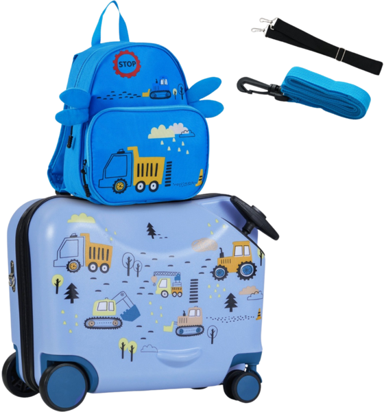 NORTHIX Kids Luggage Set, 18in Ride-on Suitcase, 12in Backpack, Spinner Wheels på