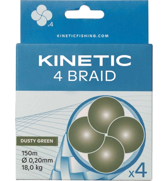KINETIC Kinetic 4 Braid 150m 0,12mm/10,3kg Dusty Green på