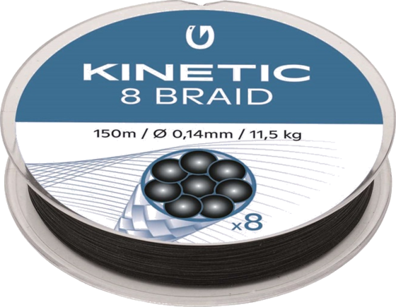 KINETIC Kinetic 8 Braid 150m 0,20mm/15,0kg Black på