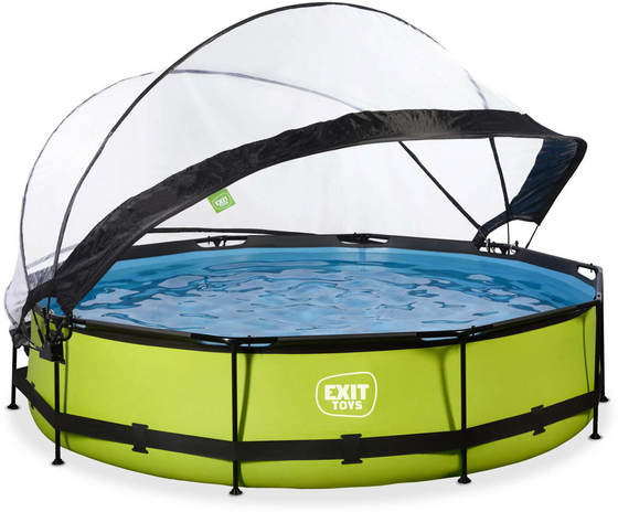 EXIT Lime Pool Ø360x76cm Med Filterpump Och Tak - Grön på