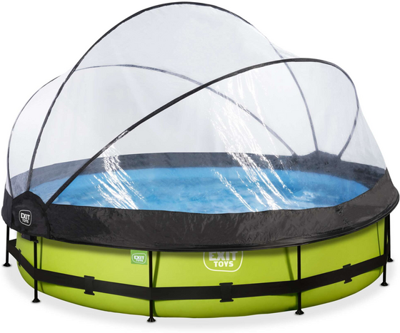 EXIT Lime Pool Ø360x76cm Med Filterpump Och Tak - Grön på