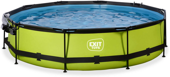 EXIT Lime Pool Ø360x76cm Med Filterpump Och Tak - Grön på