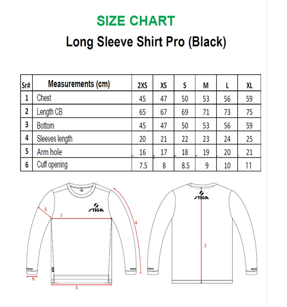 STIGA Long Sleeve Shirt Pro X Black på