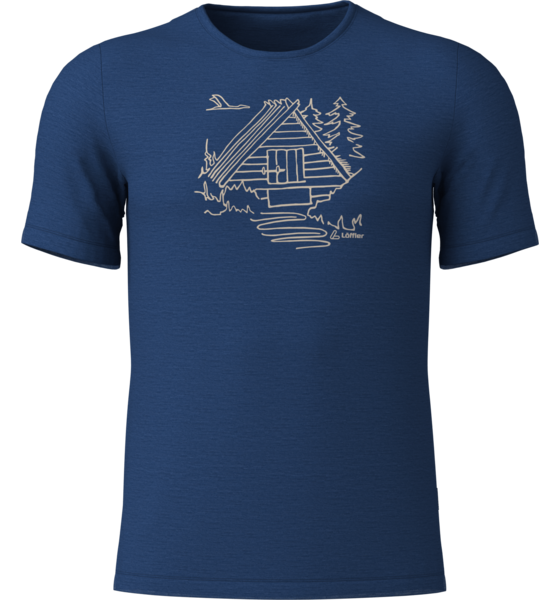 LÖFFLER M Printshirt Cottage Merino-tencel(tm) på