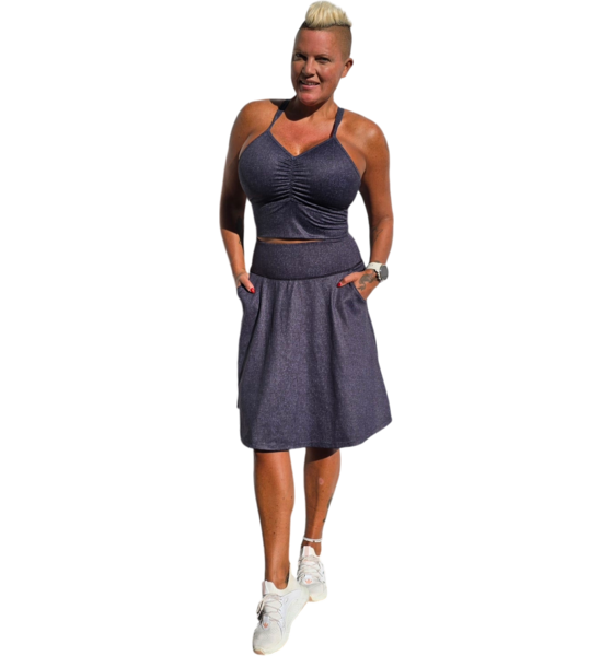 SHE DID Mörkblå Jeans Sport-bh på