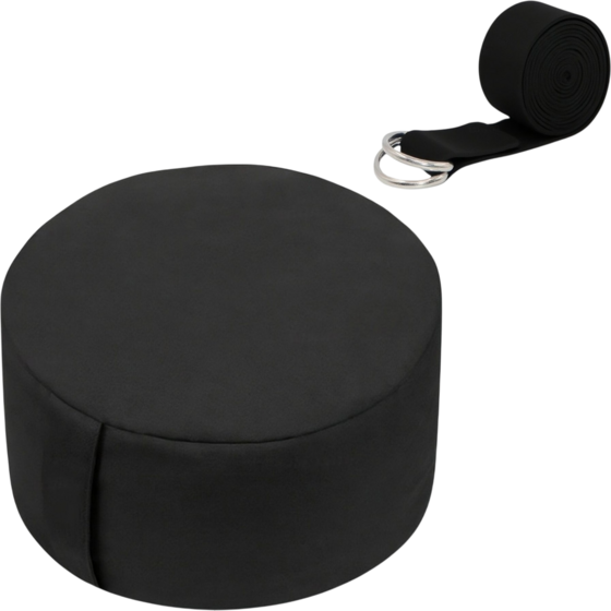 NORTHIX Meditation Cushion Set With Yoga Strap – Buckwheat Filled på