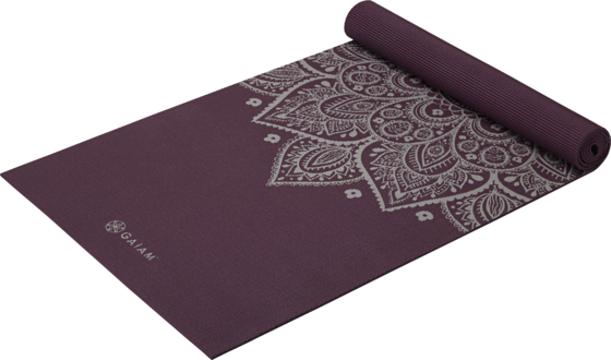 GAIAM Midnight Plum Sundial Flower Yoga Mat 5mm på