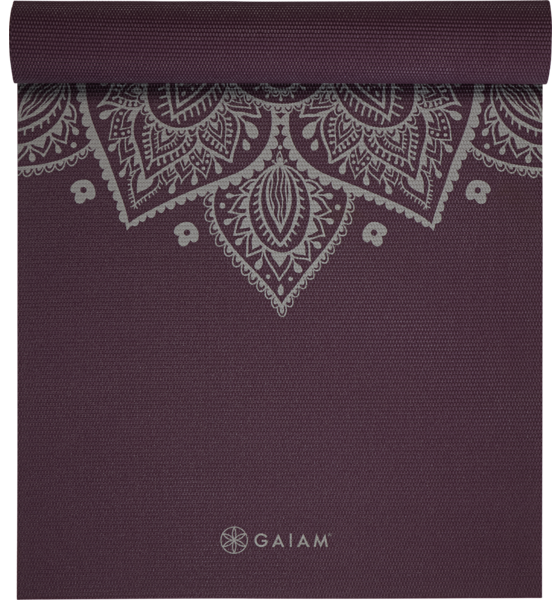 GAIAM Midnight Plum Sundial Flower Yoga Mat 5mm på