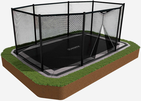 NORTH TRAMPOLINE North In Ground Rctangular 360 + Safety Net på