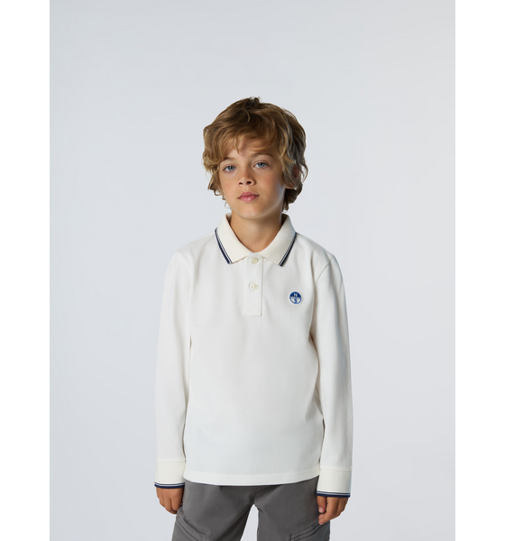 NORTH SAILS North Sails Polo Shirt Long-sleeved With Collar Lettering på