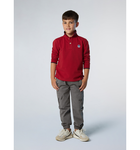 NORTH SAILS North Sails Polo Shirt Long-sleeved With Collar Lettering på