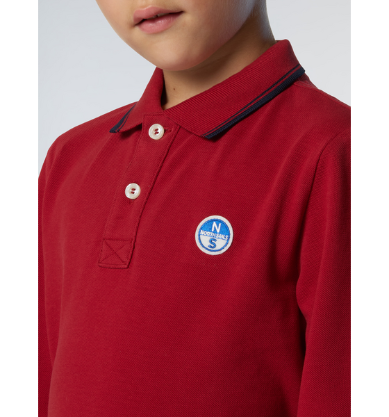 NORTH SAILS North Sails Polo Shirt Long-sleeved With Collar Lettering på