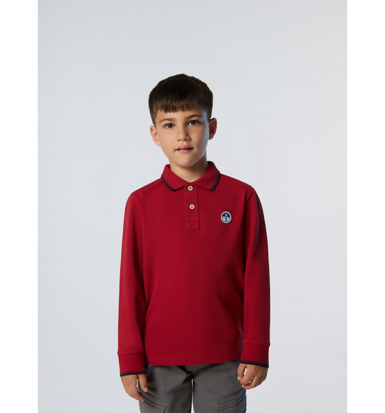 NORTH SAILS North Sails Polo Shirt Long-sleeved With Collar Lettering på