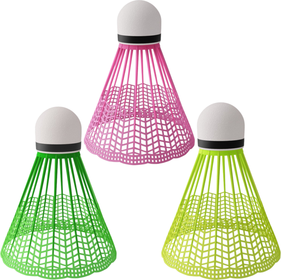 NORTHIX Nylon Shuttlecocks, Multicolor, 3 Pack på