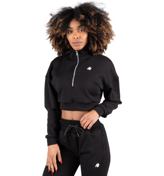 GORILLA WEAR Ocala Cropped Half-zip Sweatshirt på