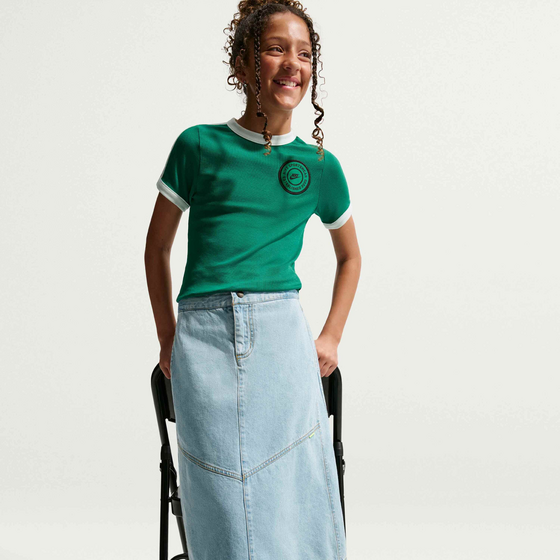 NIKE Older Kids' Denim Midi Skirt Sportswear på