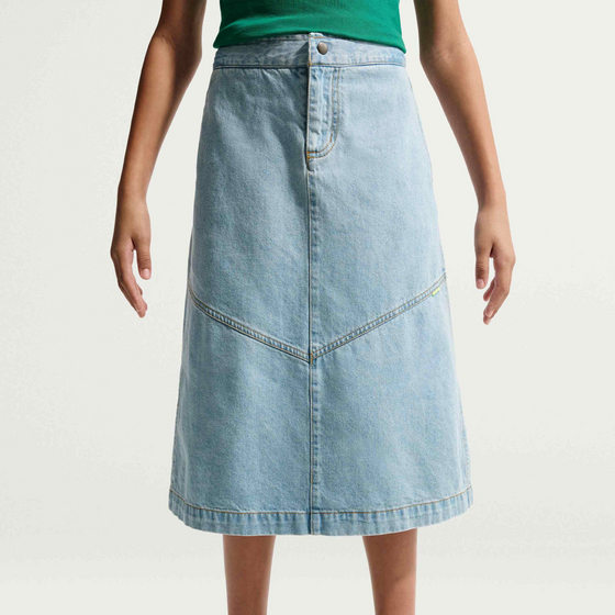 NIKE Older Kids' Denim Midi Skirt Sportswear på