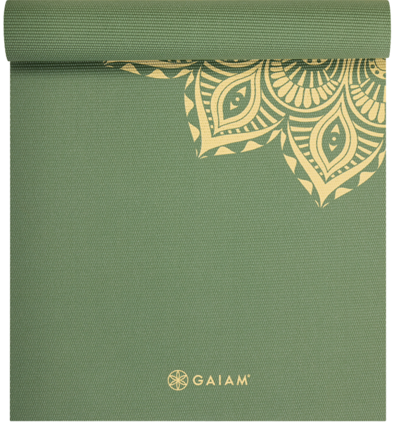 GAIAM Olive Haze Mandala Yoga Mat 6mm på