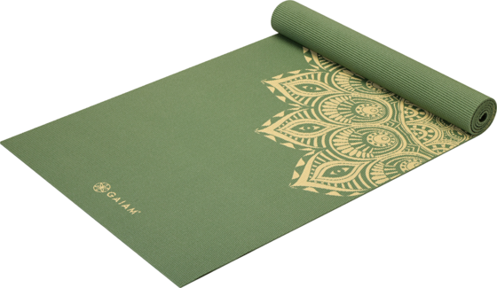 GAIAM Olive Haze Mandala Yoga Mat 6mm på